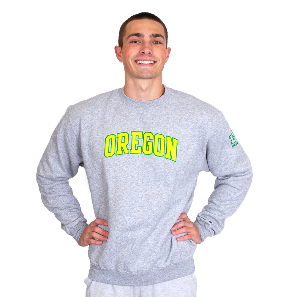 Arched Oregon, Champion, Grey, Pullover, Cotton Blend, Men, Unisex, Football, Powerblend, Sweatshirt, 838047